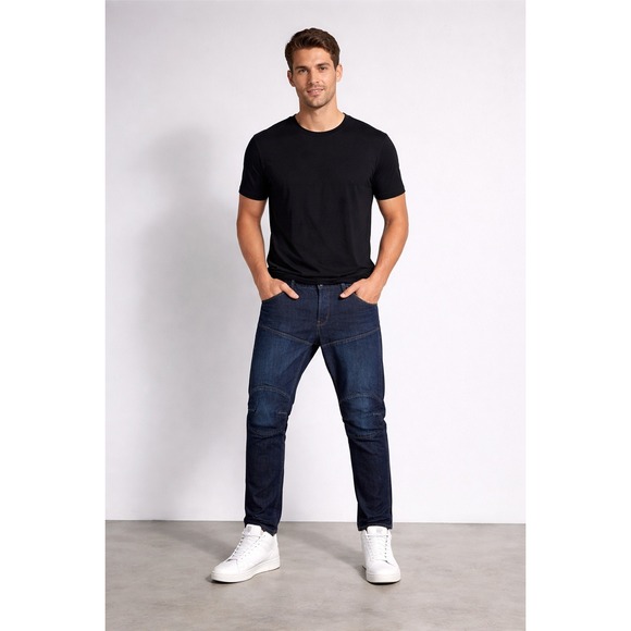 G-Star Other - NWOT G-Star Raw 5620 3D Biker Patched Straight Jeans Dark Blue Wash 34x32